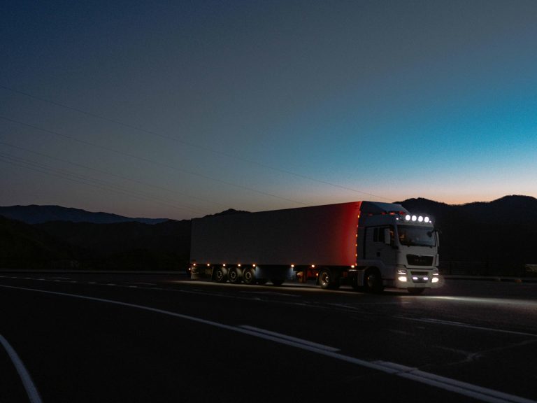 truck as dusk